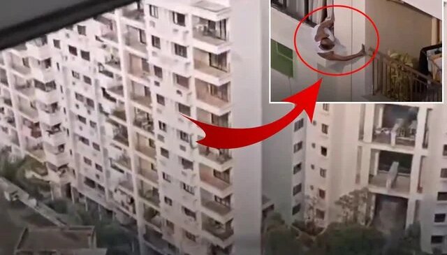 Sapkınlıkta son nokta! Metrelerce yükseklikte komşusunu gözetledi