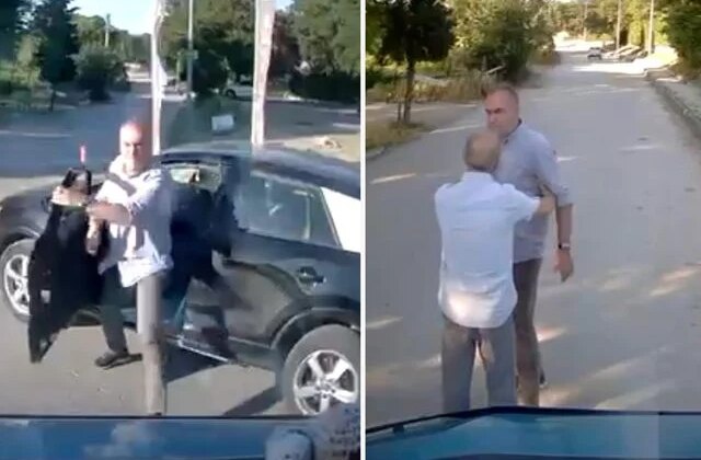 Savcı ile minübüs şoförünün trafikteki tartışması kamerada