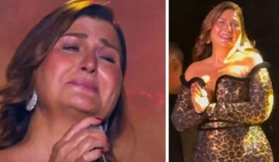 Sibel Can, sahnede Ahmet Kaya’nın şarkısını söylerken gözyaşlarına boğuldu