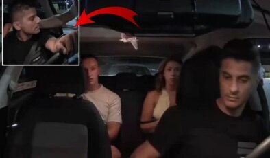 Takside dehşet anları! Turistler korkudan defalarca özür diledi