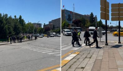 TBMM’den Bakanlığa yürüyerek geçen İçişleri Bakanı Çiftçi kırmızı ışıkta bekledi