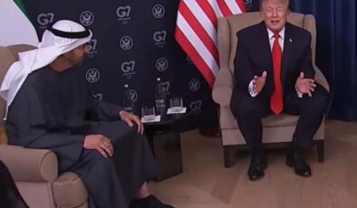 Trump, BAE Devlet Başkanı Al Nahyan ile kameralar önünde dalga geçti