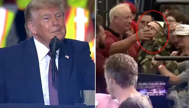 Trump’a “Pedofil” şoku! Destekçilerinin önünde protesto edildi