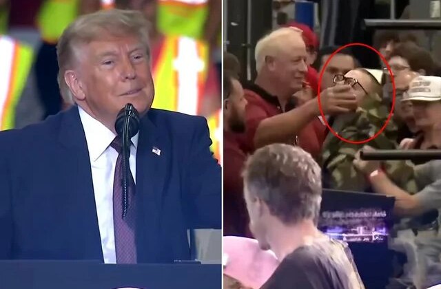 Trump’a “Pedofil” şoku! Destekçilerinin önünde protesto edildi