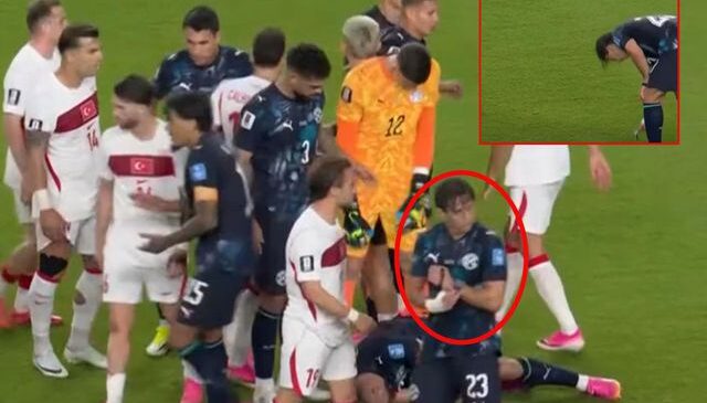 Türkiye’ye gol atan Paraguaylı futbolcu hakemin kolundaki saati çalmış