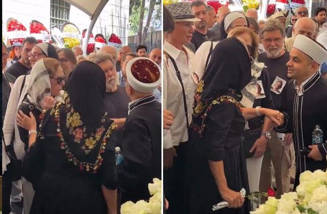 Ünlü modacının cenazesinde kadınlar da saf tutmak isteyince ortalık karıştı