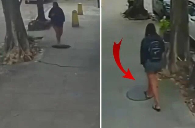 Yolda yürürken lağım kanalına düştü
