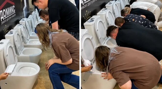 Rusya’da 52 bin TL’lik ödül için klozetteki içeceği içtiler