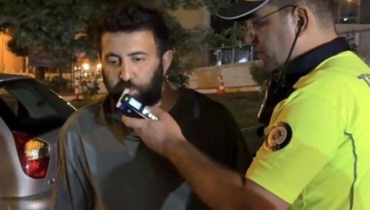 Alkol çıkmayınca bakın ne yaptı: Sürücünün o halleri kamerada