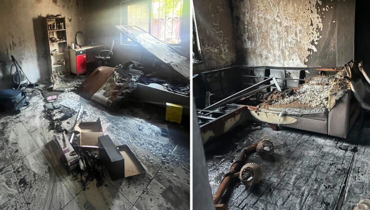 Eski eş evi ateşe verdi; anne ve 2 kızı banyoya sığınarak kurtuldu