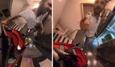 Apartman görevlisinden kadın kuryeye çirkin saldırı