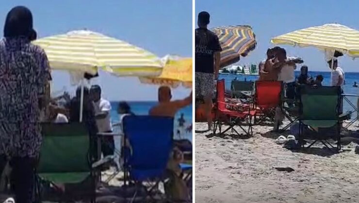 Çeşme’de plajda ‘Şemsiyeni açamazsın’ kavgası
