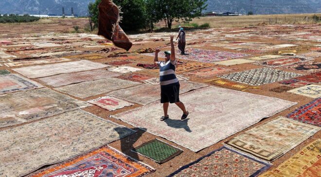Eski halılar Antalya’nın güneşinde değer kazanıyor, 5 bin dolara alıcı buluyor