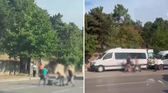 Gebze’de cadde ortasında dehşet anları: Demir sopalarla darbettiler