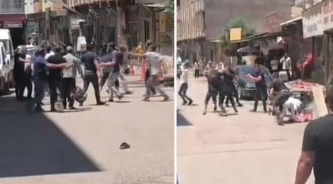 Şanlıurfa’da taşlı-sopalı kavga kamerada