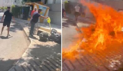 839 bin liralık cezaya kızdı, ses sistemini belediye önünde benzin döküp yaktı