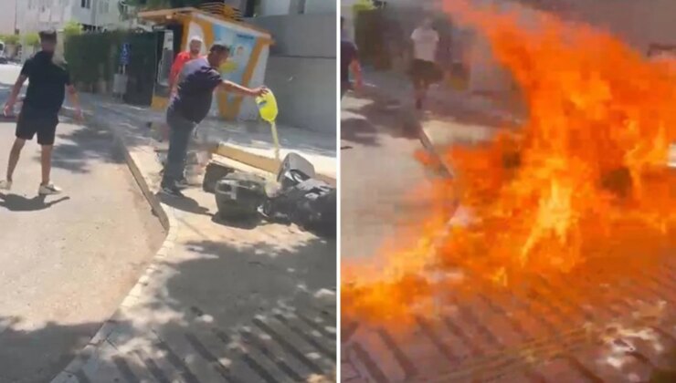 839 bin liralık cezaya kızdı, ses sistemini belediye önünde benzin döküp yaktı