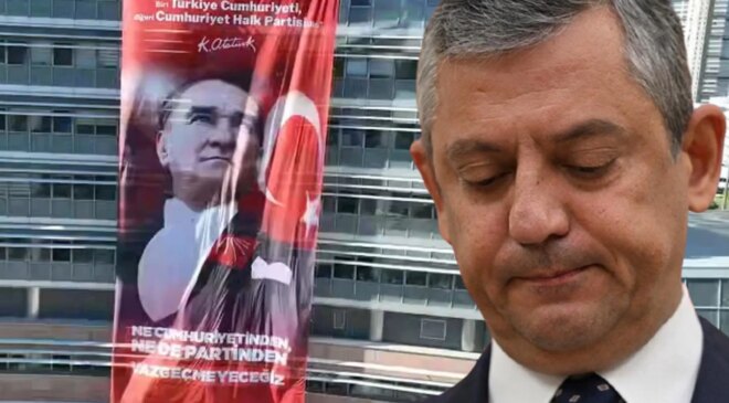 CHP Genel Merkezi’nde dikkat çeken afiş