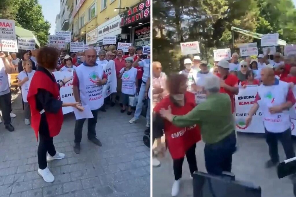 Eskişehir'de CHP'li vekil emekli eyleminde protesto edildi