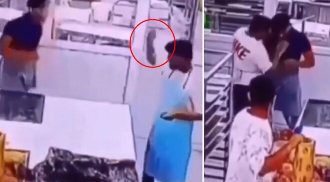 Dehşet anları kamerada! Fırlattığı bıçak arkadaşını hayattan kopardı