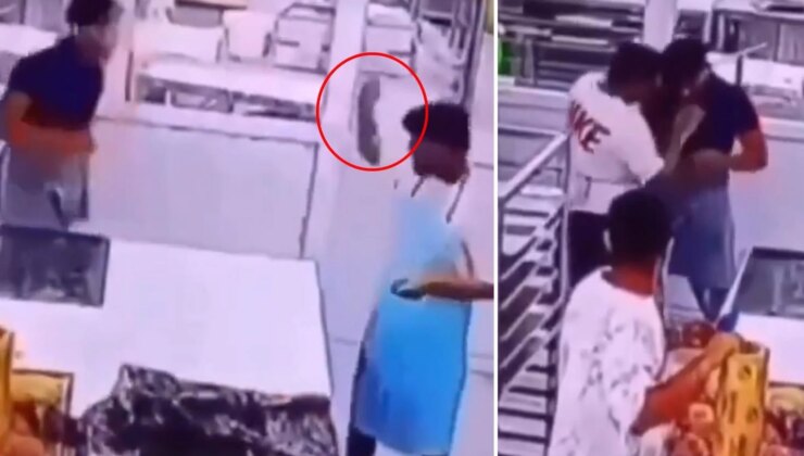 Dehşet anları kamerada! Fırlattığı bıçak arkadaşını hayattan kopardı