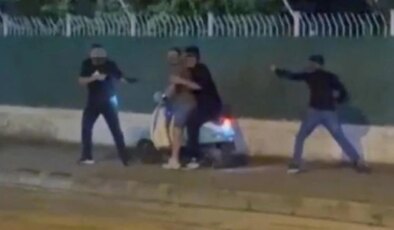 Düğün salonu önünde çıkan silahlı kavganın görüntüleri ortaya çıktı