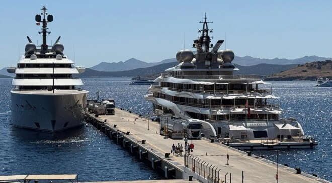 Bodrum’a demir atan iki lüks yat, toplam 615 ton yakıt aldı
