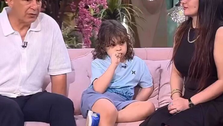 Eşinin kadın sunucuyla göz göze gelmemesi için yaptığı şeye bakın