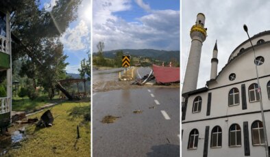 Fırtına Amasya’yı yıktı geçti: 41 evin çatısı uçtu, caminin minaresi yıkıldı
