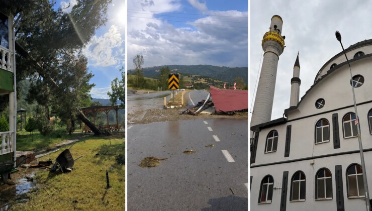 Fırtına Amasya’yı yıktı geçti: 41 evin çatısı uçtu, caminin minaresi yıkıldı