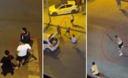 Görüntüler korkunç! Sokak kavgasında kılıçlar çekildi, ortalık savaş alanına döndü