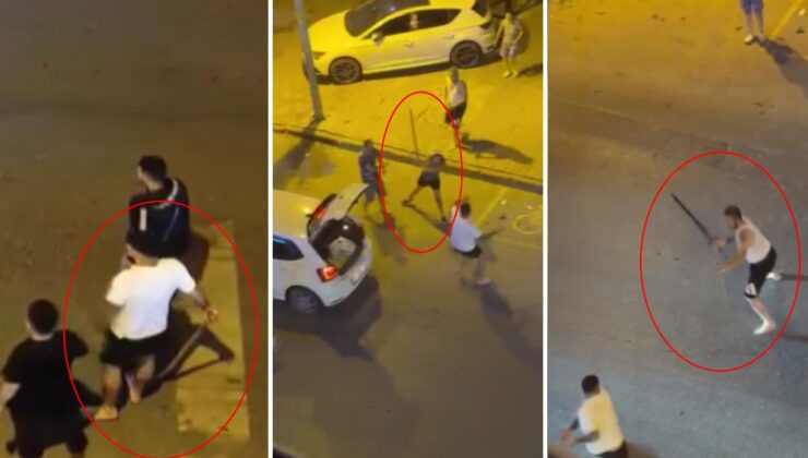 Görüntüler korkunç! Sokak kavgasında kılıçlar çekildi, ortalık savaş alanına döndü