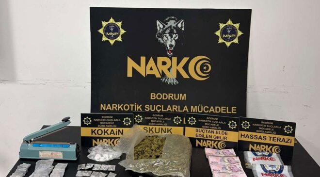 Bodrum’da uyuşturucu operasyonu: 3 şüpheli gözaltına alındı.