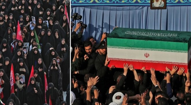 İran eski dini lideri Hamaney’in cenazesi Necef’te resmi törenle karşılandı