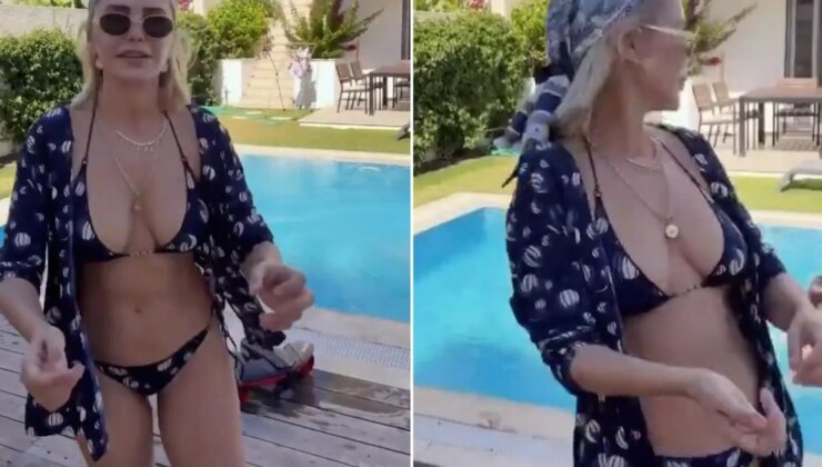 Ece Erken’in havuz keyfi kabusa döndü! Yaşadığı panik kamerada