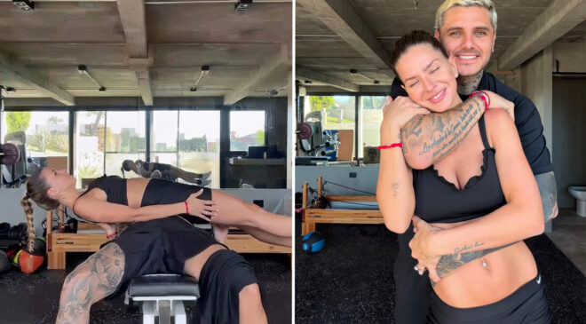 Icardi sevgilisini havaya kaldırdı! Spor salonundaki anlar dikkat çekti