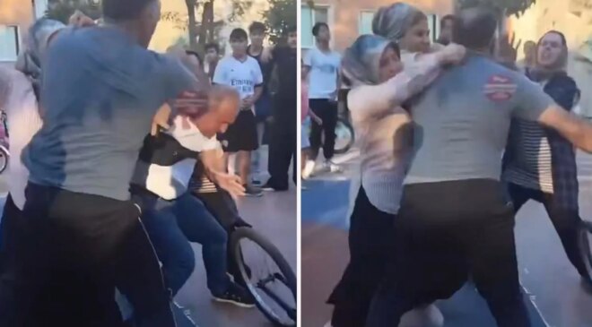 Çocukların gözü önünde tekme tokat kavga ettiler