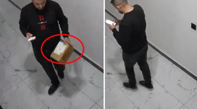 Kargoyu kameraya bakarak kırdı