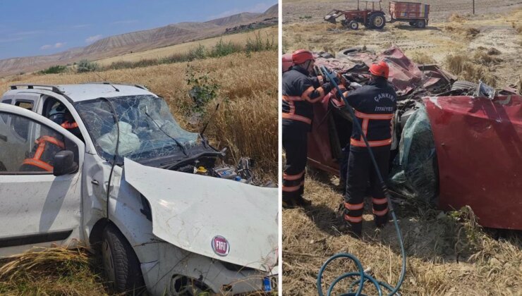 Çankırı’da hafif ticari araç ile otomobil çarpıştı, 3 kişi öldü, 4 kişi yaralandı