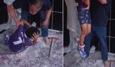 Türkiye’yi ayağa kaldıracak görüntü! Savunmasız çocuğu darp etti