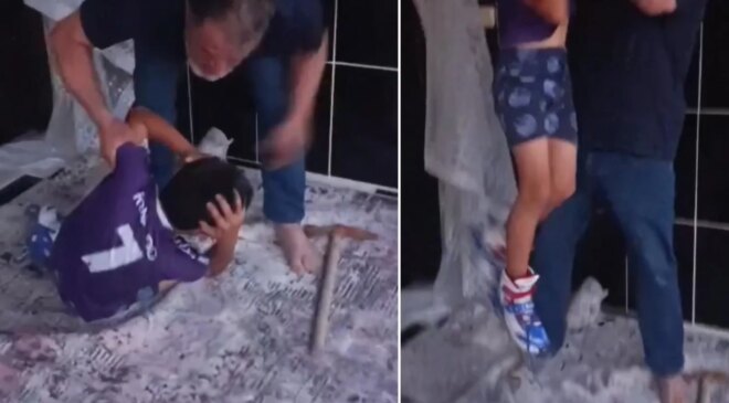 Türkiye’yi ayağa kaldıracak görüntü! Savunmasız çocuğu darp etti