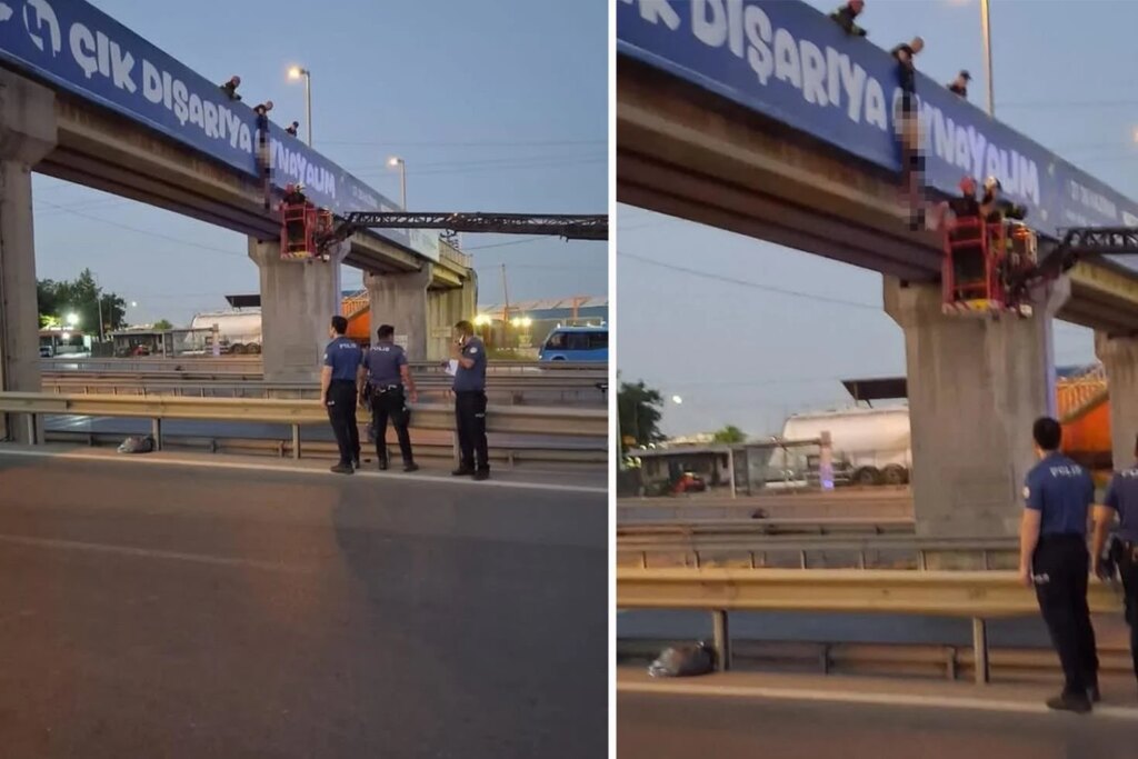 Gebze'de üst geçitte ceset bulundu