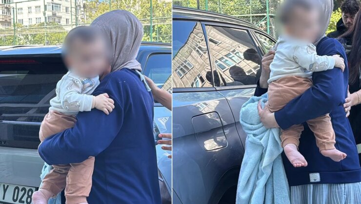 Kucağındaki bebeğinde de utanmadı