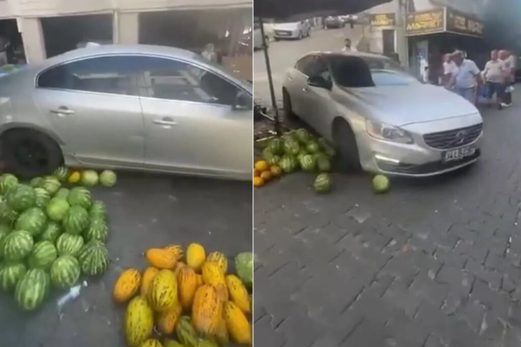 Aydın'da alkollü sürücü semt pazarına daldı