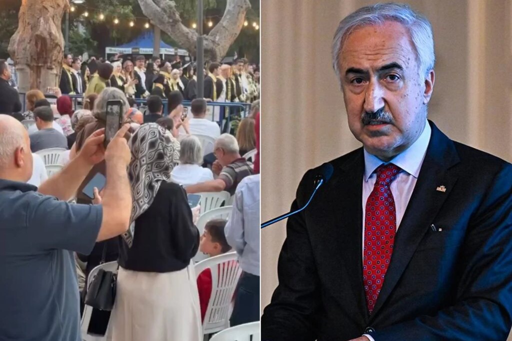 Öğrenciler mezuniyet töreninde rektörü protesto etti