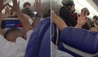 Müslüman yolcunun alarmı havada kriz çıkardı! Polisten uçağa baskın