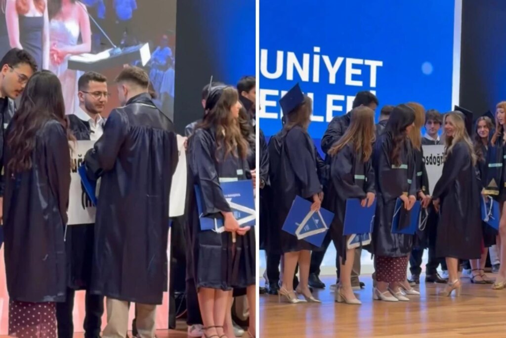 Yeditepe mezuniyetinde ayet pankartı gerilimi