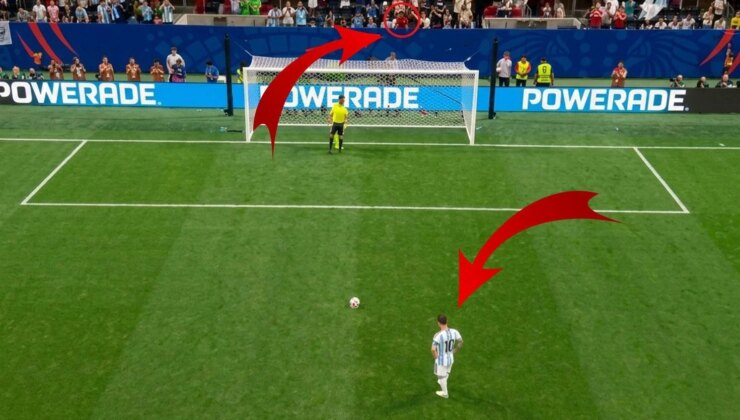 Görüntüdeki ismi hepiniz tanıyorsunuz! Messi penaltıyı kaçırsın diye şekilden şekle girdi