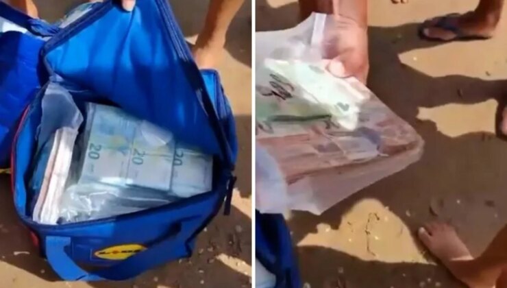 Plajda yürürken servet buldular: Kıyıya vuran çantalardan 700 bin avro çıktı