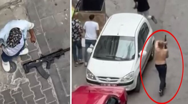 İzmir’de sokak ortasında tüfekle dehşet saçan şehir magandaları kıskıvrak yakalandı